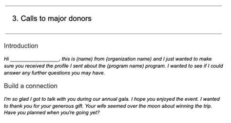 Example Fundraising Scripts to Use When Asking for Donations.